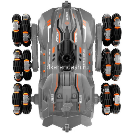 Машина р/у "Перевертыш" 19х16х5см с аккумулятором, пластик (свет, звук, пар, поворот 360 градусов) от магазина "Карандаш"