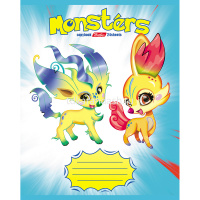 Тетрадь А5 24л клетка "Монстрики" на скобе 24Т5В1/046967 от магазина "Карандаш"