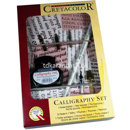 Набор для каллиграфии 7 предметов (5 перьев, держатель для пера, черные чернила 30мл) CC431 20 от магазина "Карандаш"