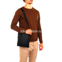 Сумка "Black Square" 23,5x27x4см, 1 отделение, черная, натуральная кожа CA1816B3/N от магазина "Карандаш"