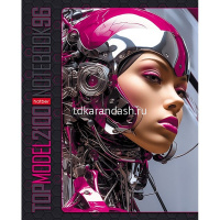 Тетрадь А5 96л клетка "Киборг girl" на скобе глянцевая ламинация 5 дизайнов 96Т5лВ1/086252 от магазина "Карандаш"