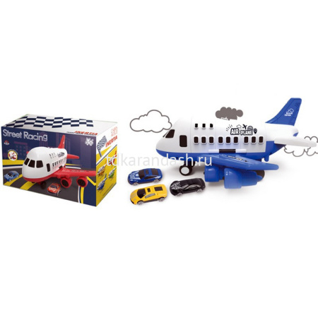 Набор "Самолет с машинками" 37 х 15см, в комплекте самолет, 3 машинки, пластик 2001956/1909C8 от магазина "Карандаш"