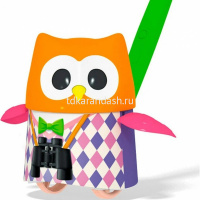 Каталка на палочке "Сова" 12,5х12,5х18см пластик (машет крыльями) 01957 от магазина "Карандаш"