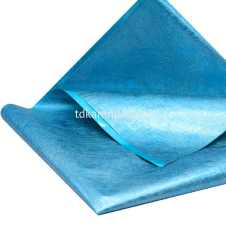 Бумага упаковочная 70см х 1м блестящая голубая Y8876-19