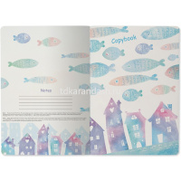 Тетрадь А5 40л клетка "Fish flying high" прошитый блок матовая ламинация 7-40-001/54 от магазина "Карандаш"