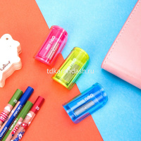 Точилка 1 отв. "Deli" с контейнером, пластик, цвет ассорти E0545 от магазина "Карандаш"