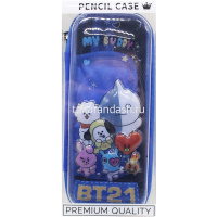 Пенал "BT21. My Buddy" 22,5х10х5см прямоугольный, 1 отделение, пластик, синий DB23231 от магазина "Карандаш"