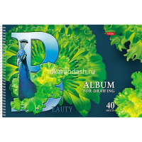 Альбом для рисования А4 40л "Beautiful birds" на спирали, перфорация на отрыв, 5 дизайнов 058396 от магазина "Карандаш"