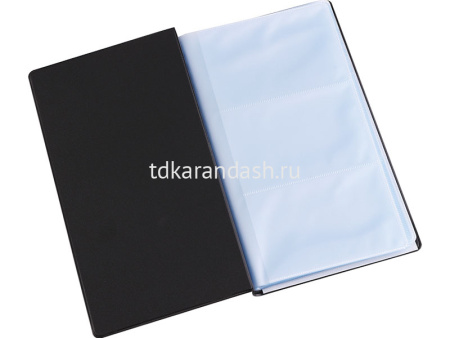 Визитница 180 визиток 10х18см пвх, черная E5783 от магазина "Карандаш"
