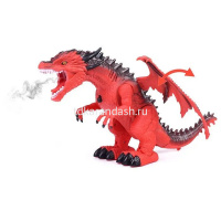 Динозавр р/у 42х19см красный с крыльями, с аккумулятором, пластик (пар, звук) 666-31A от магазина "Карандаш"