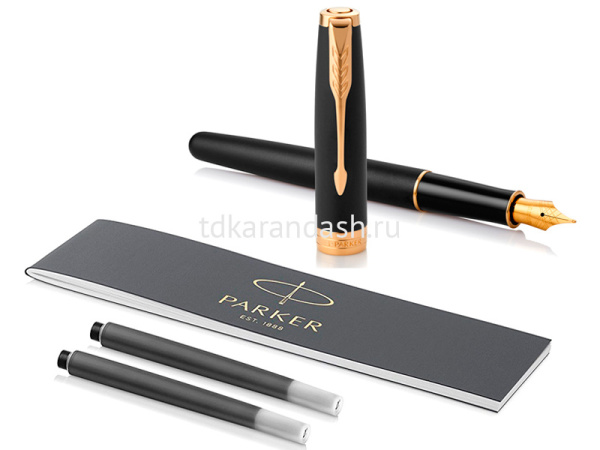 Ручка РП "Parker Sonnet Matte Black GT" F в подар.уп. 1931516 от магазина "Карандаш"