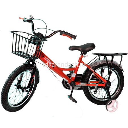 Велосипед 16" Yihao, красный, крылья, багажник хром, корзина, звонок YH02