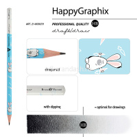 Карандаш чернографитный "Happy Graphix. Зайки" НВ 21-0030/31 от магазина "Карандаш"