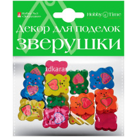 Декор. из дерева "Зверушки" крашеные №3 6видов 2-363/03 от магазина "Карандаш"