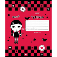 Тетрадь А5 24л клетка "Алиса" на скобе 5 дизайнов 24Т5B1/012346 от магазина "Карандаш"