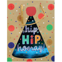 Пакет подарочный "Праздник" 26х32х12см крафт 4 вида 5450-L от магазина "Карандаш"