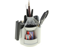 Набор настольный "Mini Desk" 11х11х20см 12 предметов, вращающийся, пластик, серый 12516 от магазина "Карандаш"