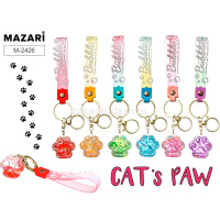 Брелок Лапка 3,5х3,5см с карабином, пластик/металл 6 цветов М-2426 от магазина "Карандаш"