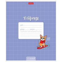 Тетрадь А5 12л клетка "Забавный корги" на скобе 5 дизайнов 12Т5В1/067633 от магазина "Карандаш"