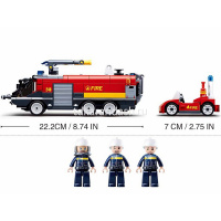 Конструктор "Пожарная машина аэропорта" 381 деталь 28х37х7см пластик (3 фигурки) M38-B0808 от магазина "Карандаш"