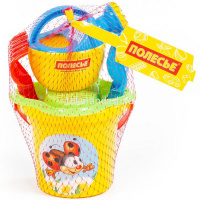 Набор д/песка №240 (ведро малое, ситечко-цветок, совок №2, грабельки №2, лейка малая №3) 4535 от магазина "Карандаш"