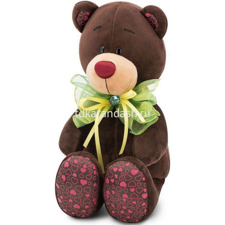 Медведь Choco: Зелёный бант 25см С016/25