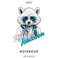 Тетрадь А5 48л клетка "Зверье мое" на скобе, пластиковая обложка с печатью 5 дизайнов 088631 от магазина "Карандаш"