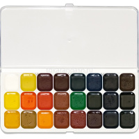 Краски акварельные 24 цвета "Люкс" без кисточки картонная упаковка 14С 1039-08 от магазина "Карандаш"