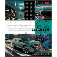 Тетрадь А5 12л клетка "Внедорожники" на скобе 5 дизайнов 12Т5В1/086086 от магазина "Карандаш"