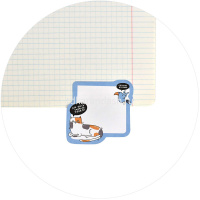 Клейкая закладка бумажная 64х62мм 60л "Кот" голубая, фигурная 65168 от магазина "Карандаш"