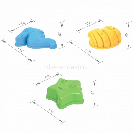 Набор д/песка №18 (тачка, ведро "Морское" среднее, совок, грабли, 4 формочки) 39х46х25см 431709H от магазина "Карандаш"