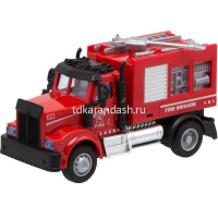 Машина "Пожарная" инерционная, пластик 13,5х6х7см (свет) LT206273 от магазина "Карандаш"