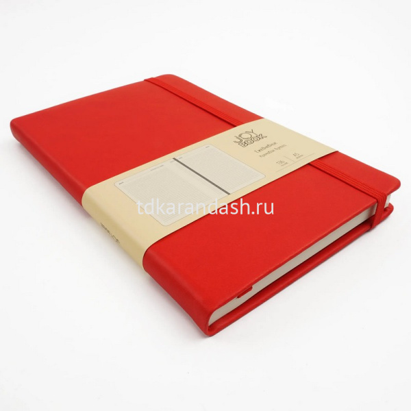 Ежедневник недатированный А5 "Joy Book" 272стр. красный, искусственная кожа, на резинке от магазина "Карандаш"