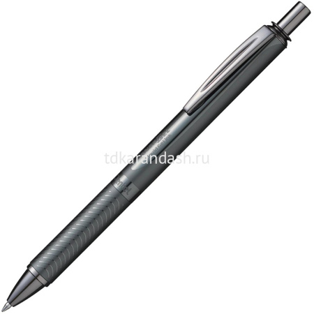Ручка гелевая "Energel Sterling" 0,7мм черная, автомат, металлический графитовый корпус BL407MA-A