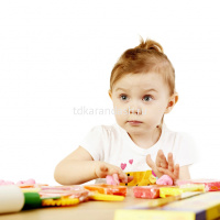 Формочки для лепки 6шт. пластик, со скалкой, в пластиковом ведре N7/6R от магазина "Карандаш"