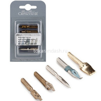 Набор для каллиграфии 7 предметов (5 перьев, держатель для пера, черные чернила 30мл) CC431 20 от магазина "Карандаш"