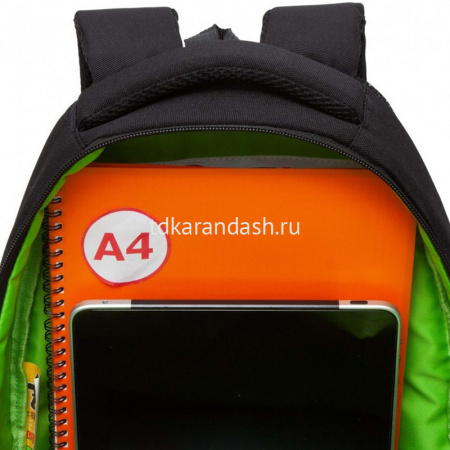 Рюкзак 30х39х20см, 728гр, 3 отделения, 4 кармана, с брелком, черный/фуксия RG-362-4/1 от магазина "Карандаш"