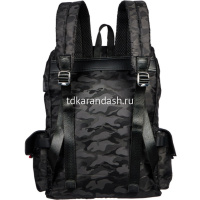 Рюкзак 37х28х17см, 780гр, 2 отделения, 4 кармана, USB разъем, паттерн с блеском, черный ВР89819 от магазина "Карандаш"