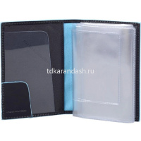 Обложка для документов "Black Square" 11х13х1см, черная, натуральная кожа PP5256B2/N от магазина "Карандаш"