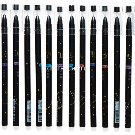 Ручка гелевая пиши-стирай "Гороскоп" 0,5мм синяя, ассорти GP-7832/ 11686-24 от магазина "Карандаш"