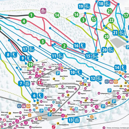 Карта "Шерегеш. Горная Шория" складная 67,5х48,5см односторонняя от магазина "Карандаш"