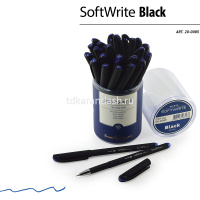 Ручка шариковая "SoftWrite. Black" 0,5мм синяя, на масляной основе 20-0085 от магазина "Карандаш"