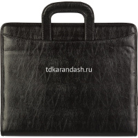 Папка на молнии "Навигатор" 36х30х5см 1 отделение, 2 кармана, искусственная кожа, черная 108и от магазина "Карандаш"