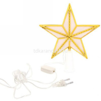 Верхушка на елку Звезда 15см, 10 диодов, пластик 2021-194 от магазина "Карандаш"