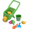 Набор д/песка №18 (тачка, ведро "Морское" среднее, совок, грабли, 4 формочки) 39х46х25см 431709H