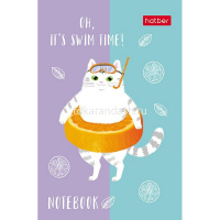 Блокнот А7 48л "Котик-апельсинка" клетка, склейка, 3-х цветный блок, 5 дизайнов 083526 от магазина "Карандаш"