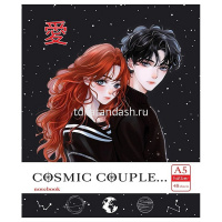 Тетрадь А5 48л клетка "Альфа парочка" на скобе, пластиковая обложка, 5 дизайнов 088914 от магазина "Карандаш"