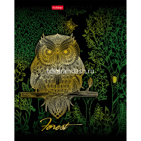 Тетрадь А5 48л клетка "Золотые совушки" на скобе 3D фольга матовая ламинация 5 дизайнов 047156 от магазина "Карандаш"