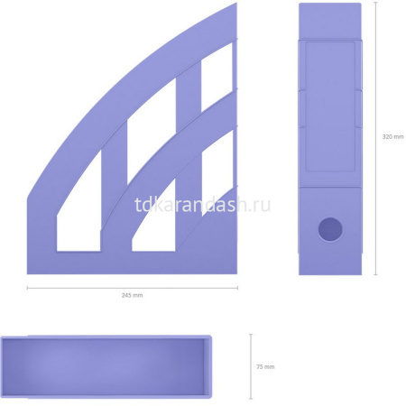 Лоток д/бумаг вертикальный "Office Pastel" ширина 7,5см фиолетовый, пластик 55579 от магазина "Карандаш"
