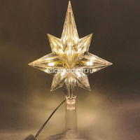 Верхушка на елку Звезда 17см, бело-желтые огни, пластик 2022-02 от магазина "Карандаш"